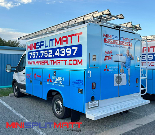 Mini Split HVAC installation vehicle